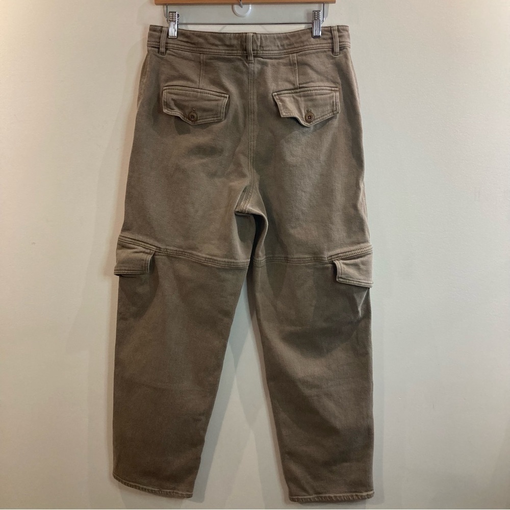 WILFRED FREE Sz 12 Multiple Pockets High Rise Heavy Canvas Modern Cargo Pants - Picture 7 of 13